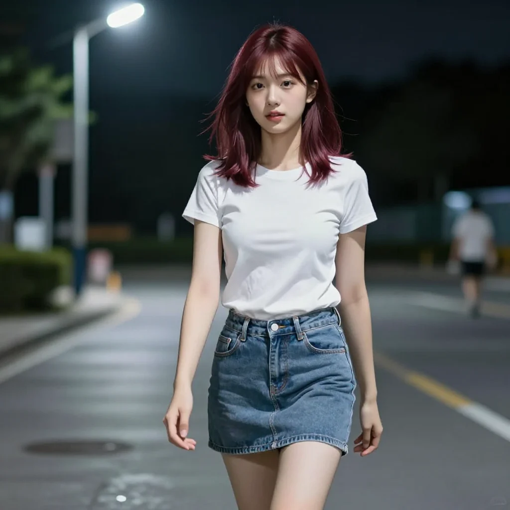 夜色下的少女写真主题图片 0005，杰作，最佳画质，极致细节，照片级写实 , 清新校园写真风格