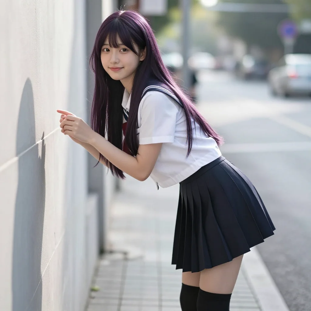 紫发少女的午后主題圖片 0016，杰作，最佳画质，极致细节，照片级写实 , 偶遇抓拍风格