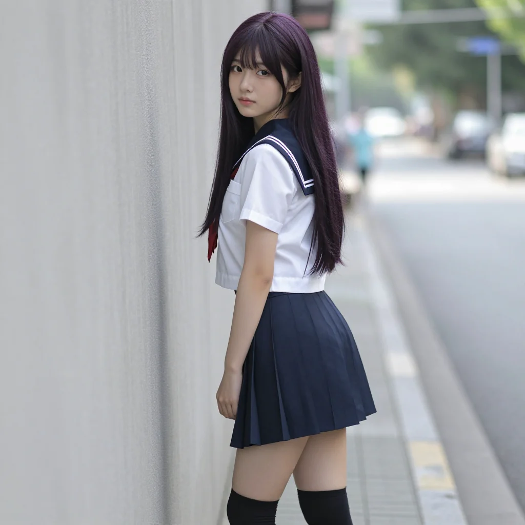 紫发少女的午后主題圖片 0017，杰作，最佳画质，极致细节，照片级写实 , 偶遇抓拍风格