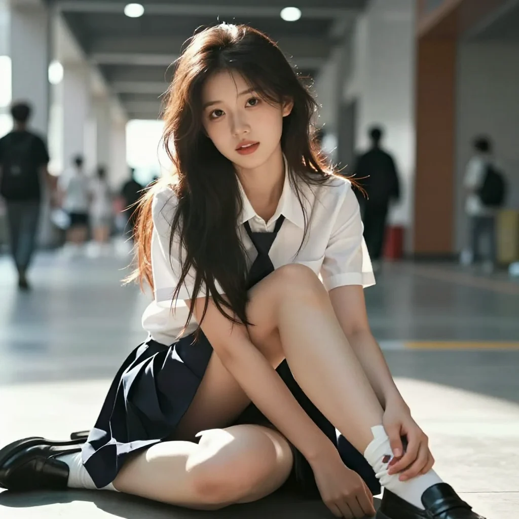 阳光下的校服少女主題圖片 0030，杰作，最佳画质，极致细节，照片级写实 , 动漫展抓拍风格