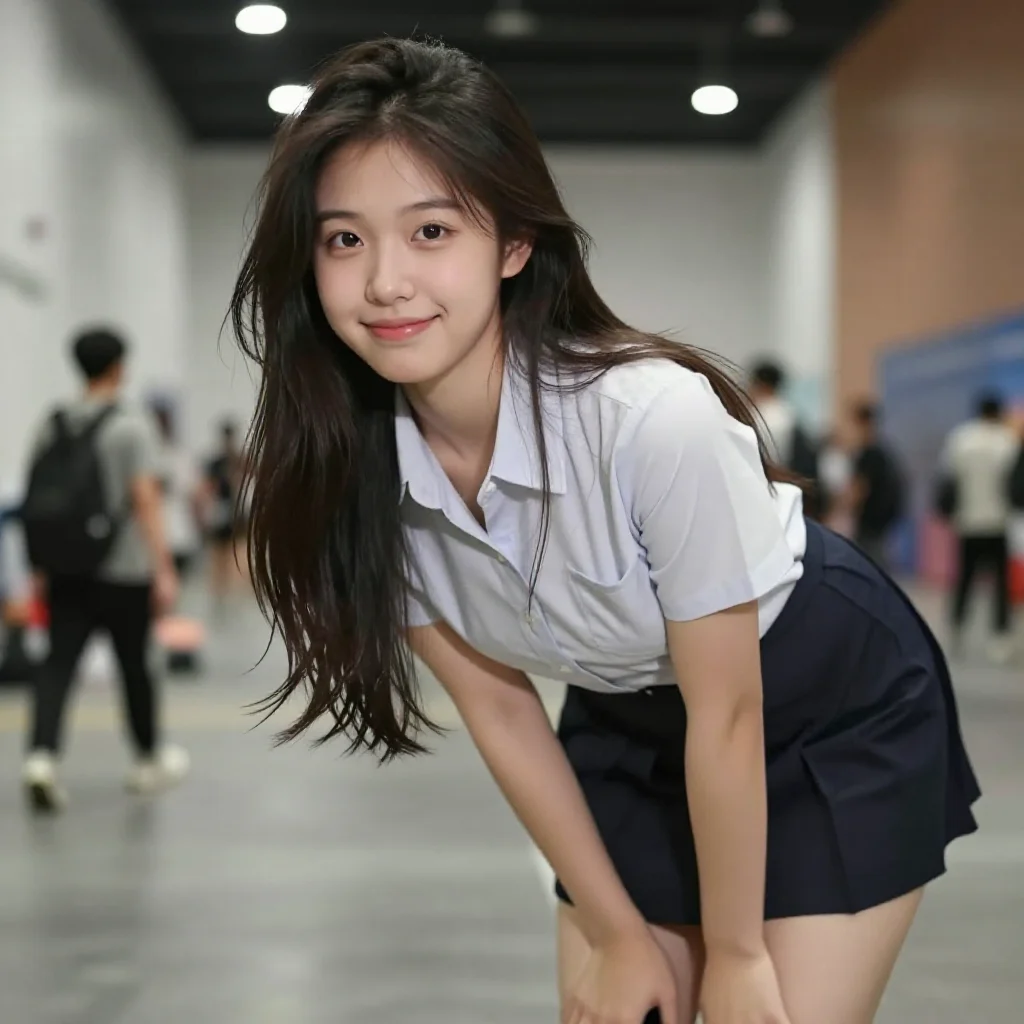 阳光下的校服少女主題圖片 0034，杰作，最佳画质，极致细节，照片级写实 , 动漫展抓拍风格