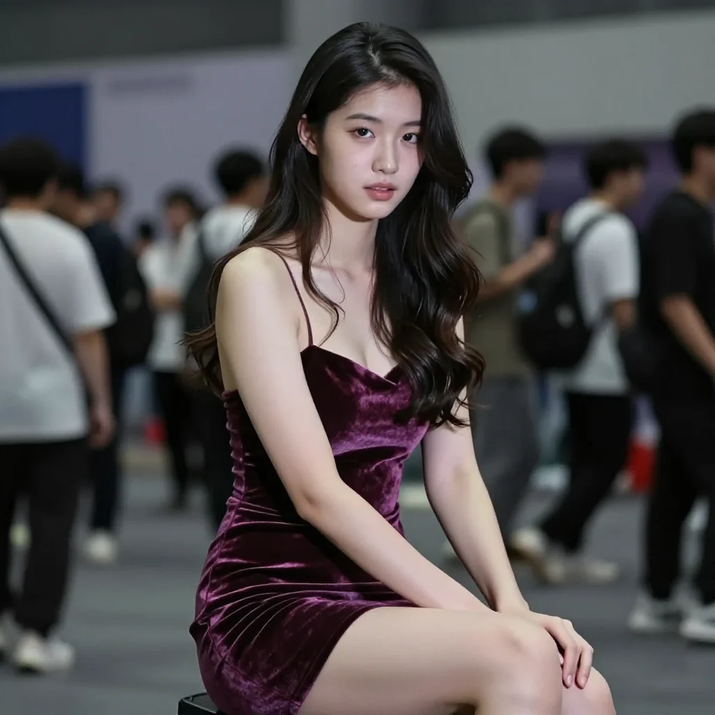 今日份清冷少女感主題圖片 0046，杰作，最佳画质，极致细节，照片级写实 , 真实漫展现场还原风格