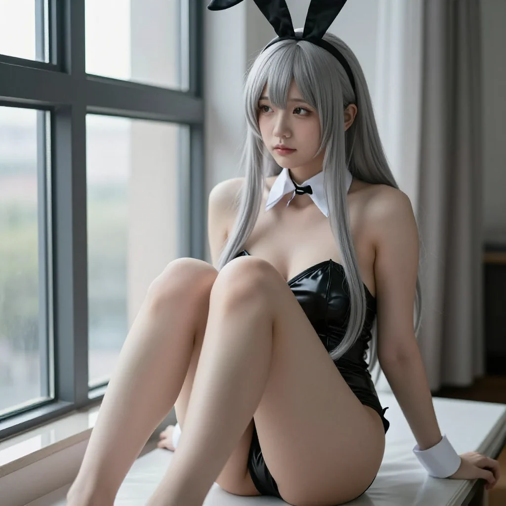 兔女郎的午后主題圖片 0053，杰作，最佳画质，极致细节，照片级写实 , 轻舞台感漫展摄影风格