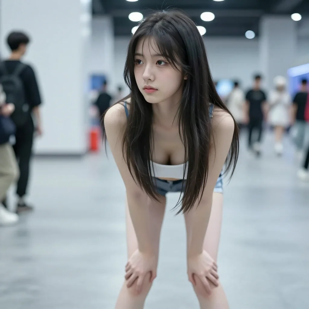 今日份清冷少女感主題圖片 0058，杰作，最佳画质，极致细节，照片级写实 , 漫展现场纪实摄影风格