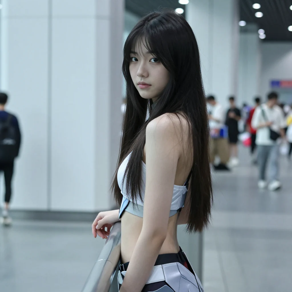 今日份清冷少女感主題圖片 0061，杰作，最佳画质，极致细节，照片级写实 , 漫展现场纪实摄影风格