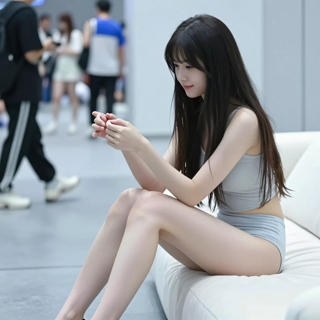 今日份清冷少女感主題圖片 0062，杰作，最佳画质，极致细节，照片级写实 , 漫展现场纪实摄影风格