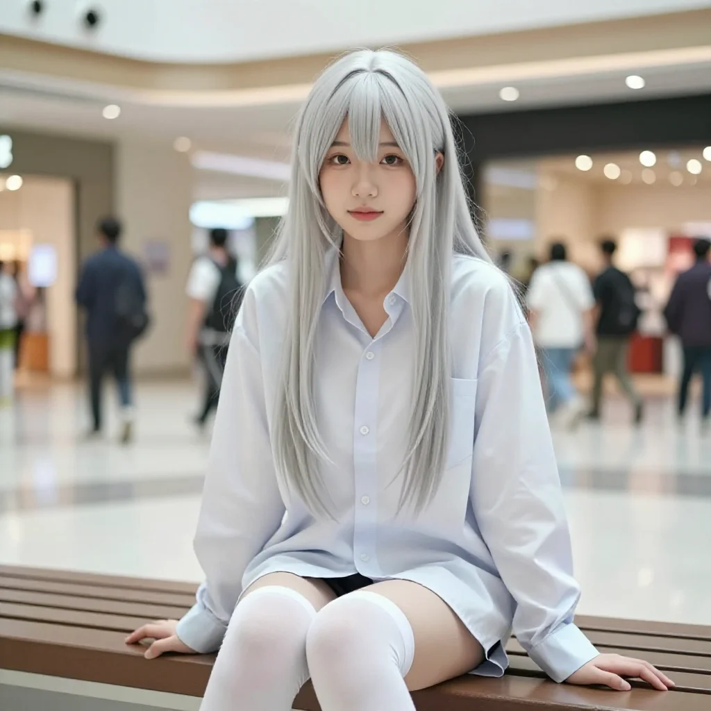 银发少女的日常写真主题图片 0074，杰作，最佳画质，极致细节，照片级写实 , 清新角色私摄风格