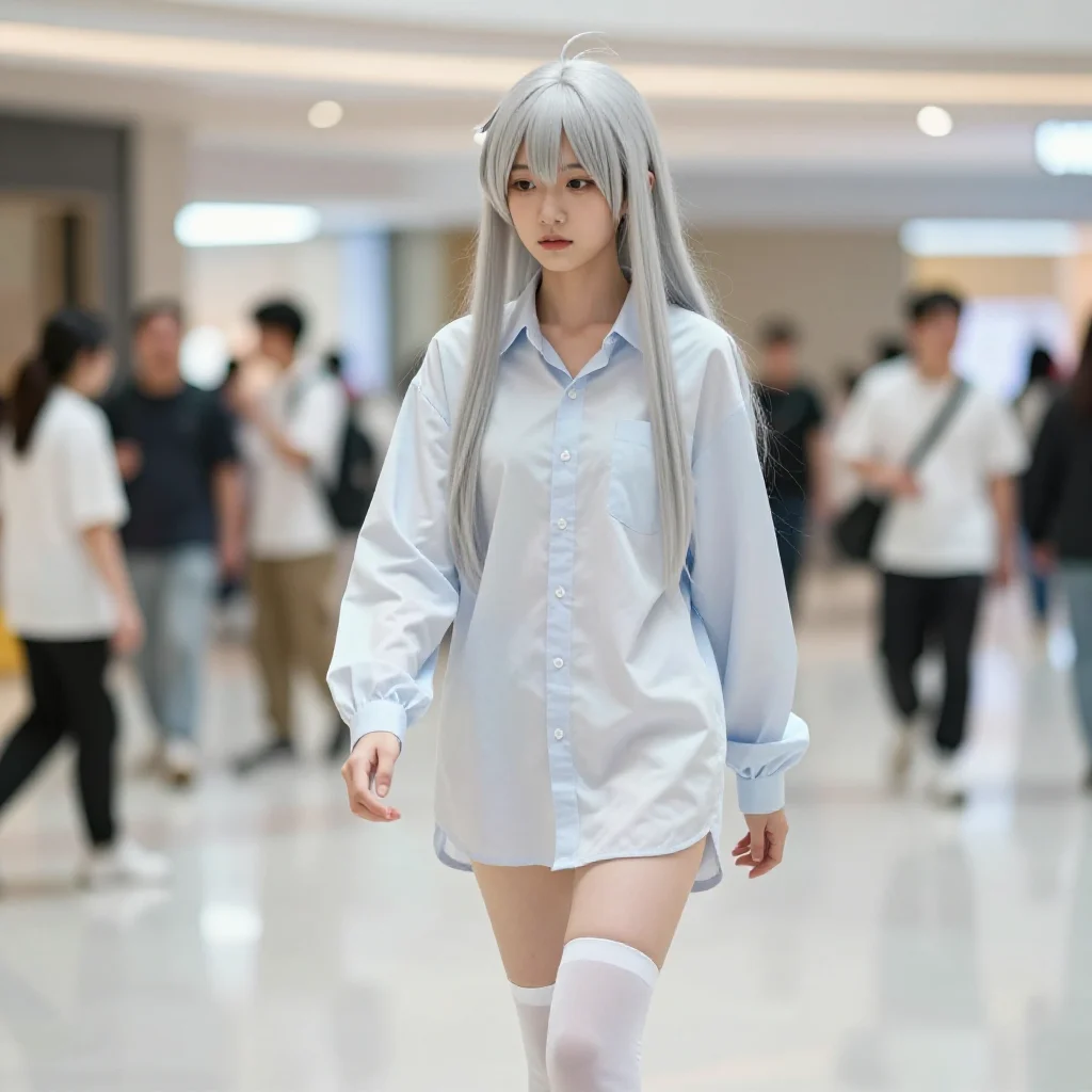 银发少女的日常写真主题图片 0077，杰作，最佳画质，极致细节，照片级写实 , 清新角色私摄风格