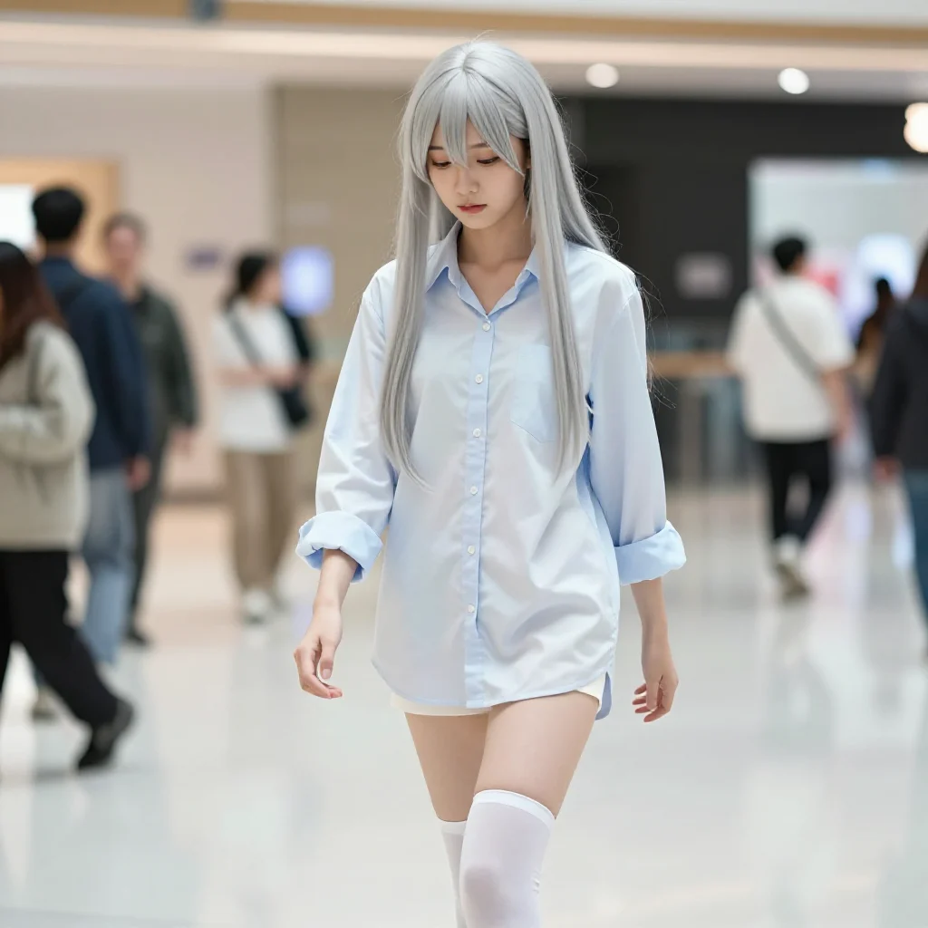 银发少女的日常写真主题图片 0081，杰作，最佳画质，极致细节，照片级写实 , 清新角色私摄风格