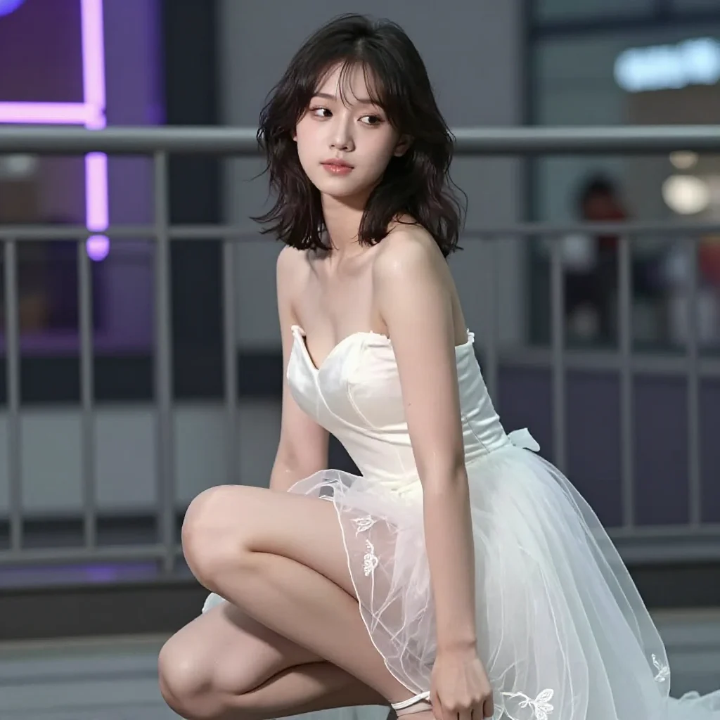 今日份白裙少女主題圖片 0155，杰作，最佳画质，极致细节，照片级写实 , 高还原角色摄影风格