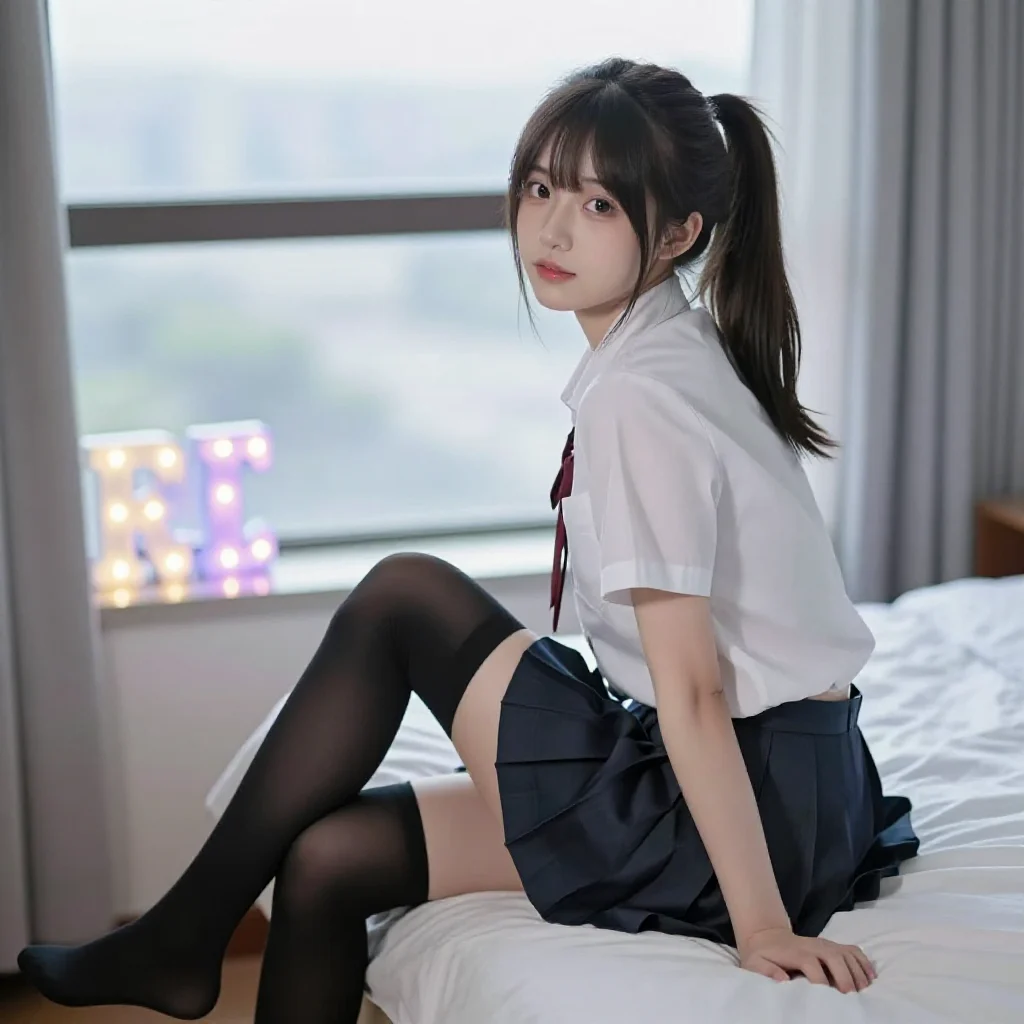 今日份校服少女主題圖片 0187，杰作，最佳画质，极致细节，照片级写实 , 真实漫展现场还原风格