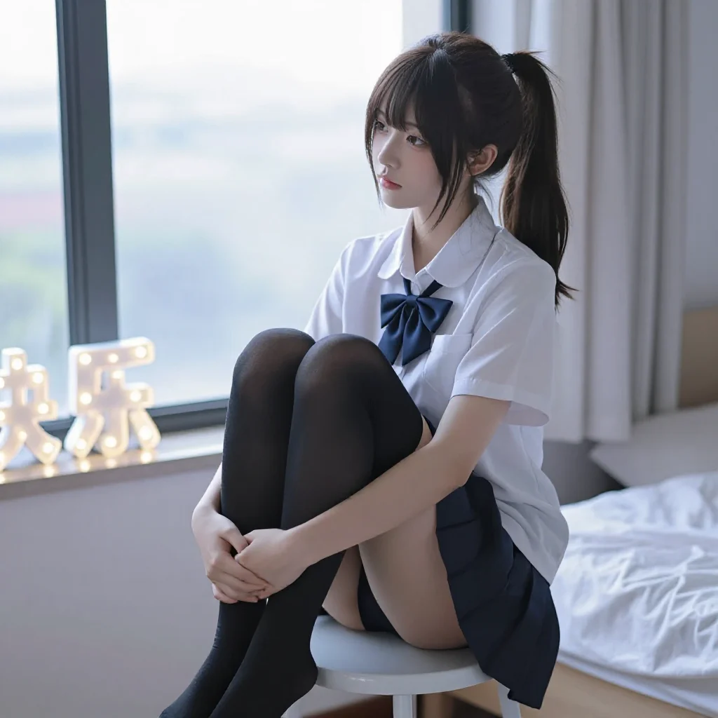 今日份校服少女主題圖片 0188，杰作，最佳画质，极致细节，照片级写实 , 真实漫展现场还原风格