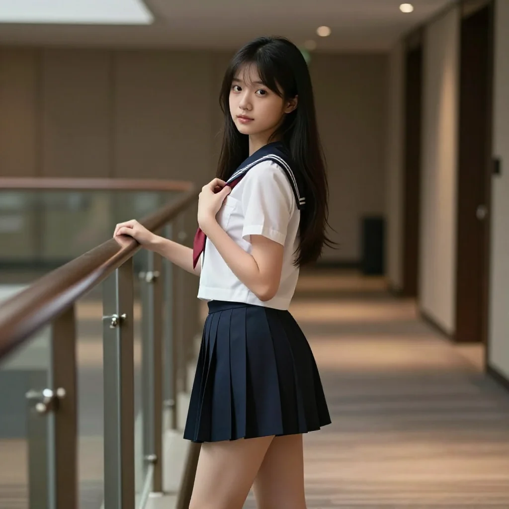 今日份校服少女主題圖片 0200，杰作，最佳画质，极致细节，照片级写实 , 柔和暖色调摄影风格