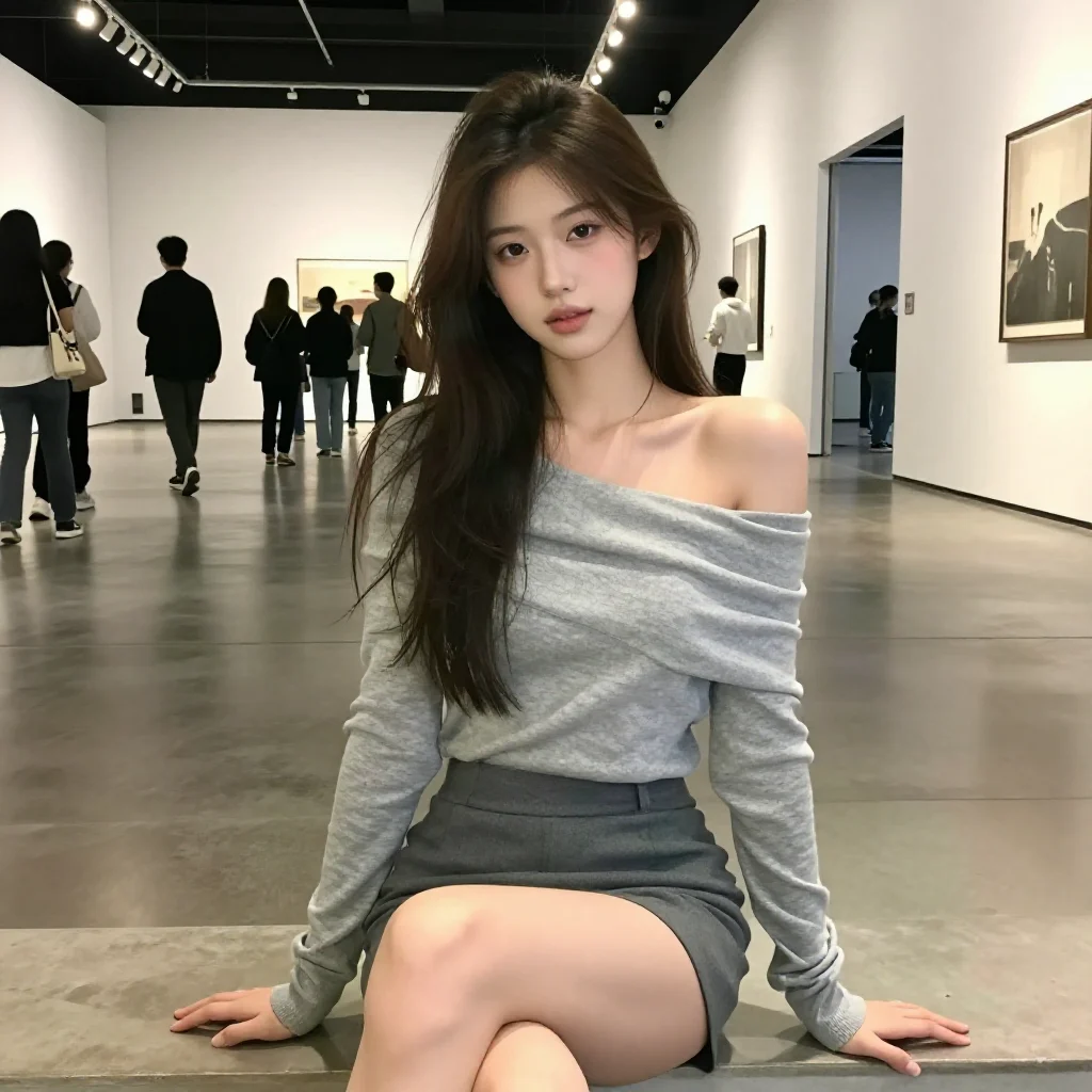 美术馆里的温柔时刻主题图片 0266，杰作，最佳画质，极致细节，照片级写实 , 展会环境叙事风格