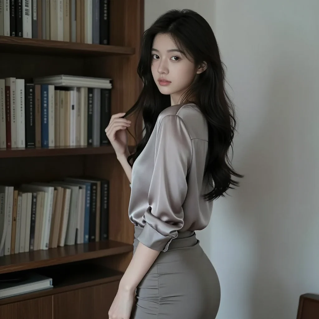 书架旁的温柔时刻主題圖片 0383，杰作，最佳画质，极致细节，照片级写实 , 日系清新写真风格