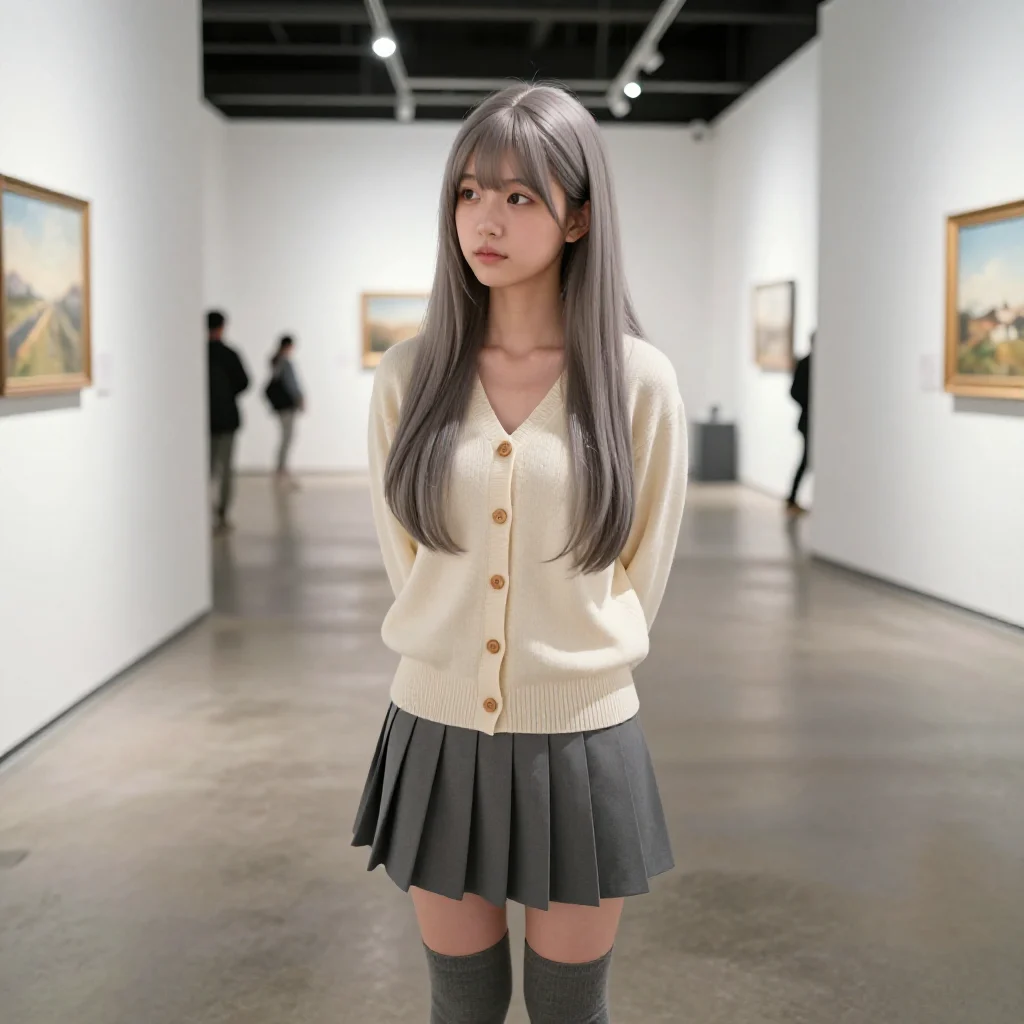 美术馆里的温柔日常主題圖片 0457，杰作，最佳画质，极致细节，照片级写实 , 日系少女感摄影风格