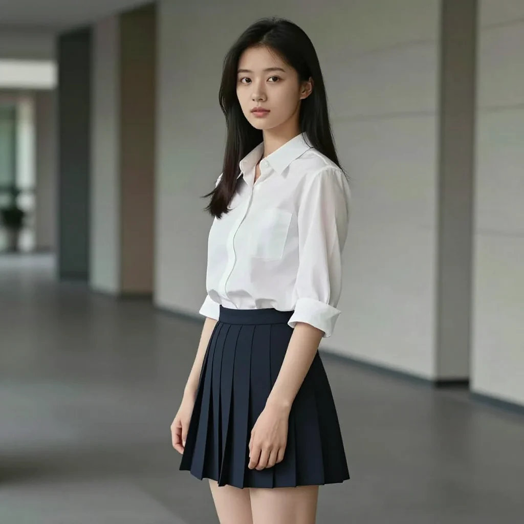 今日份校园少女感主题图片 0467，杰作，最佳画质，极致细节，照片级写实 , 轻熟通勤写真风