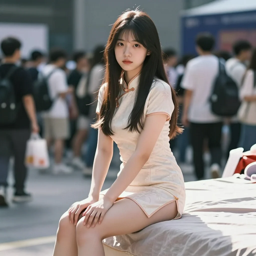 旗袍少女的日常主题图片 0498，杰作，最佳画质，极致细节，照片级写实 , 都市街拍纪实风