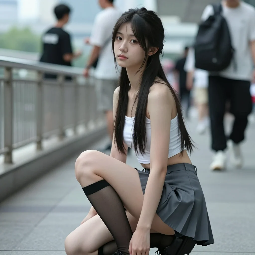 今日份清冷少女感主題圖片 0619，杰作，最佳画质，极致细节，照片级写实 , 漫展现场纪实摄影风格