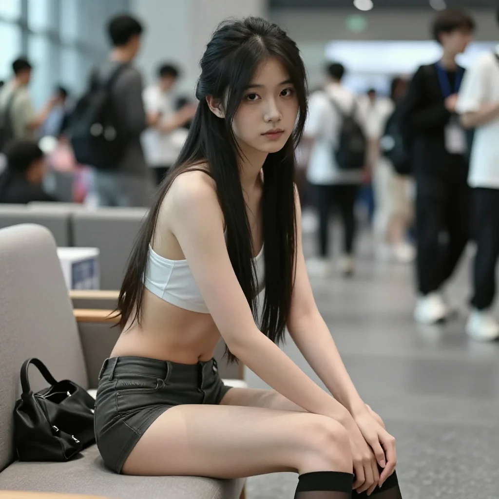 今日份清冷少女感主題圖片 0620，杰作，最佳画质，极致细节，照片级写实 , 漫展现场纪实摄影风格