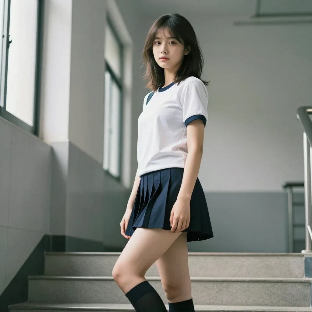 走廊里的青春日常主题图片 0629，杰作，最佳画质，极致细节，照片级写实 , 胶片质感摄影风格