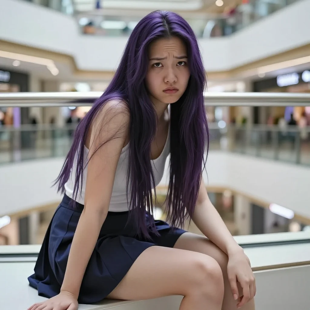 紫发少女的午后主題圖片 0651，杰作，最佳画质，极致细节，照片级写实 , 自然生活抓拍风格