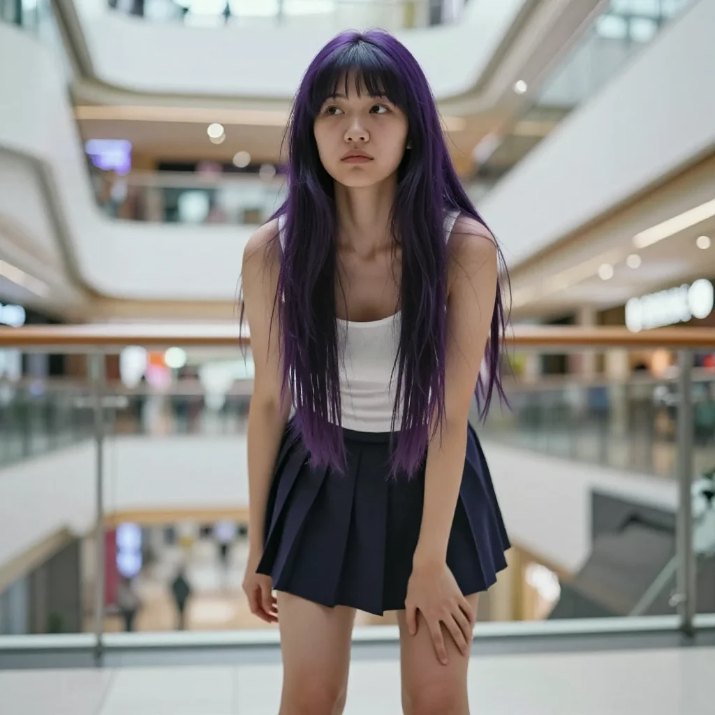 紫发少女的午后主題圖片 0653，杰作，最佳画质，极致细节，照片级写实 , 自然生活抓拍风格