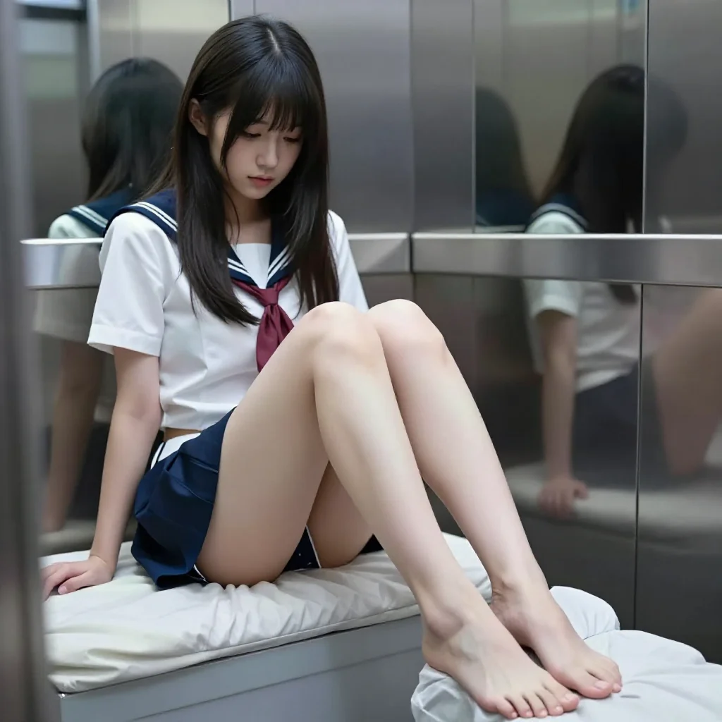 电梯里的少女感主題圖片 0693，杰作，最佳画质，极致细节，照片级写实 , 柔光角色人像风格