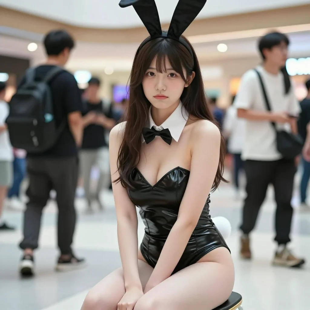 商场偶遇兔女郎主题图片 0780，杰作，最佳画质，极致细节，照片级写实 , 动漫展抓拍风格