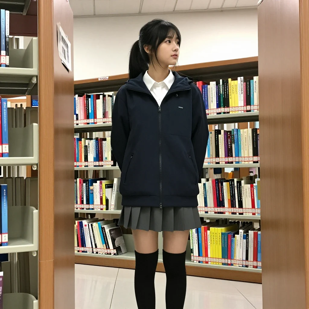 图书馆里的少女时光主題圖片 0911，杰作，最佳画质，极致细节，照片级写实 , 真实纪实摄影风格