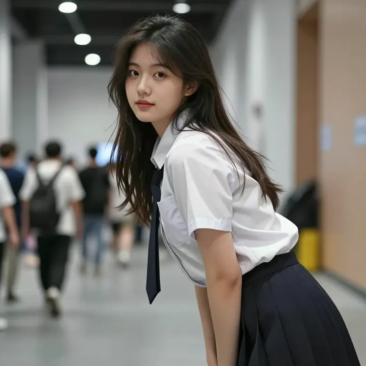 阳光下的校服少女主题图片 0032，杰作，最佳画质，极致细节，照片级写实 , 动漫展抓拍风格