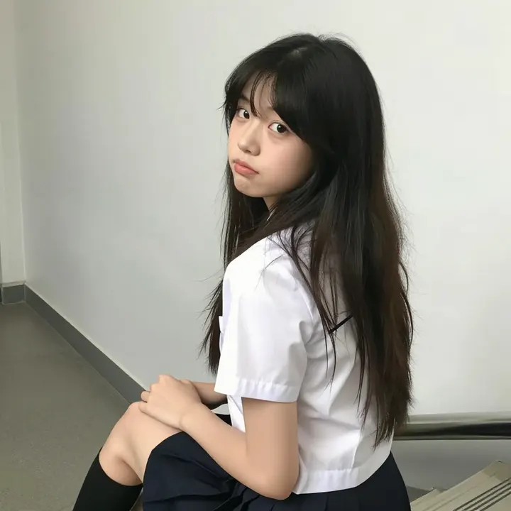 今日份校园少女感主題圖片 0140，杰作，最佳画质，极致细节，照片级写实 , 室内松弛感写真风