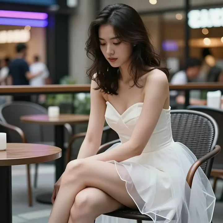 今日份白裙少女主題圖片 0157，杰作，最佳画质，极致细节，照片级写实 , 高还原角色摄影风格