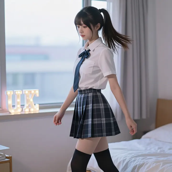 今日份校服少女主題圖片 0185，杰作，最佳画质，极致细节，照片级写实 , 真实漫展现场还原风格