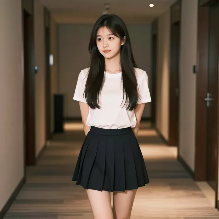今日份校服少女主題圖片 0201，杰作，最佳画质，极致细节，照片级写实 , 柔和暖色调摄影风格
