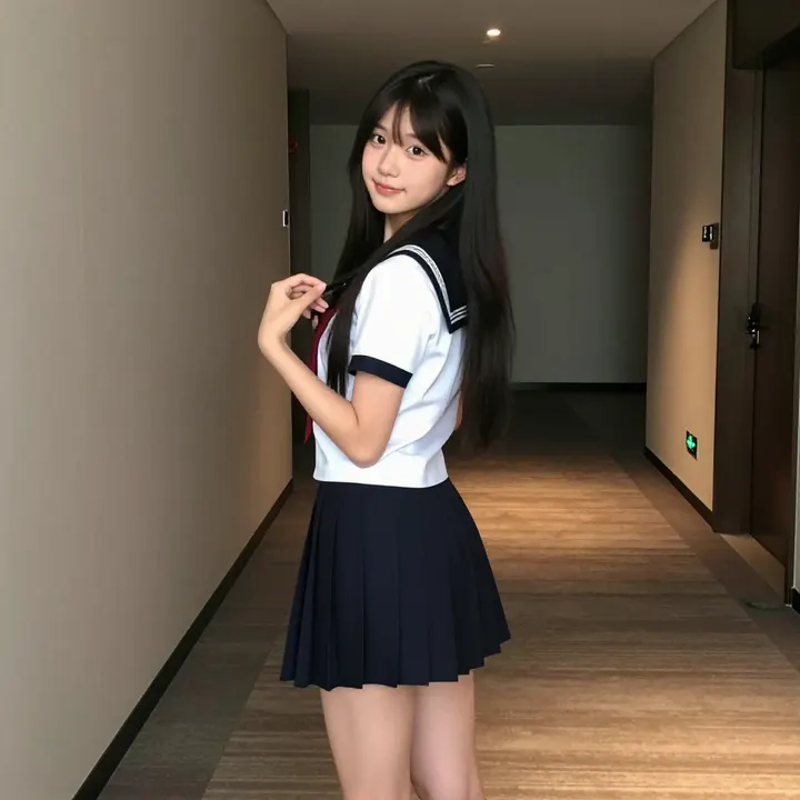 今日份校服少女主題圖片 0202，杰作，最佳画质，极致细节，照片级写实 , 柔和暖色调摄影风格