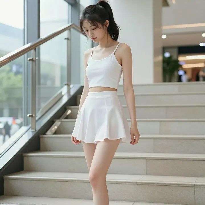 今日份白裙少女主题图片 0210，杰作，最佳画质，极致细节，照片级写实 , 小红书日常氛围风