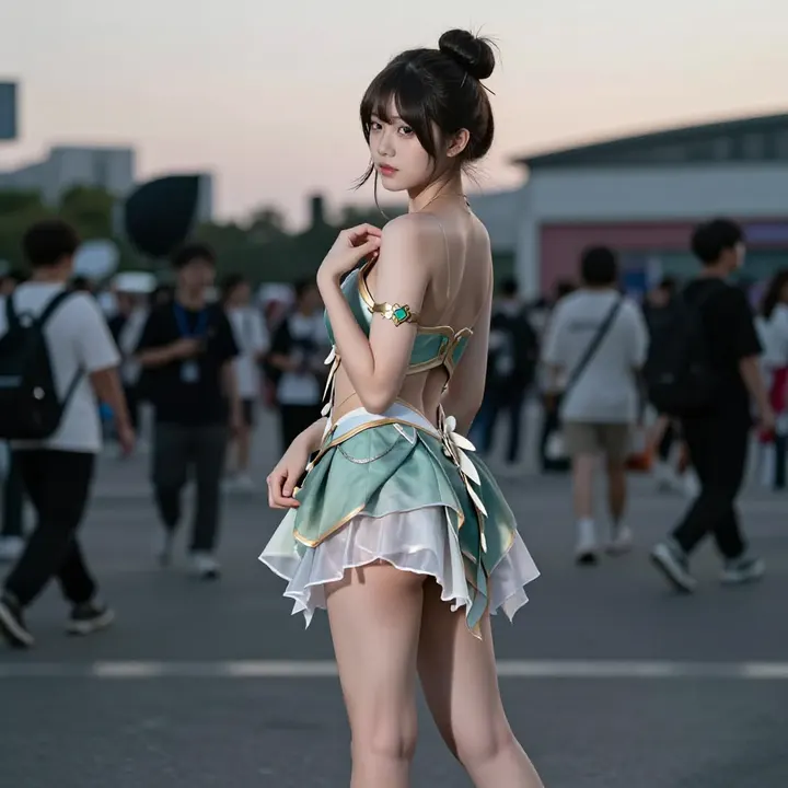 暮色下的角色扮演主題圖片 0288，杰作，最佳画质，极致细节，照片级写实 , 真实漫展现场还原风格