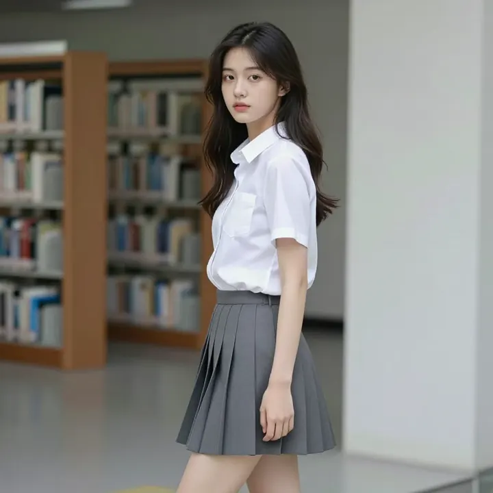 图书馆里的学姐主題圖片 0311，杰作，最佳画质，极致细节，照片级写实 , 都市街拍纪实风