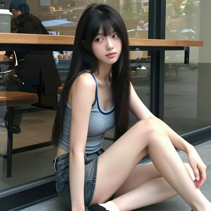 今日份校园写真主题图片 0375，杰作，最佳画质，极致细节，照片级写实 , 冷色调角色写真风格