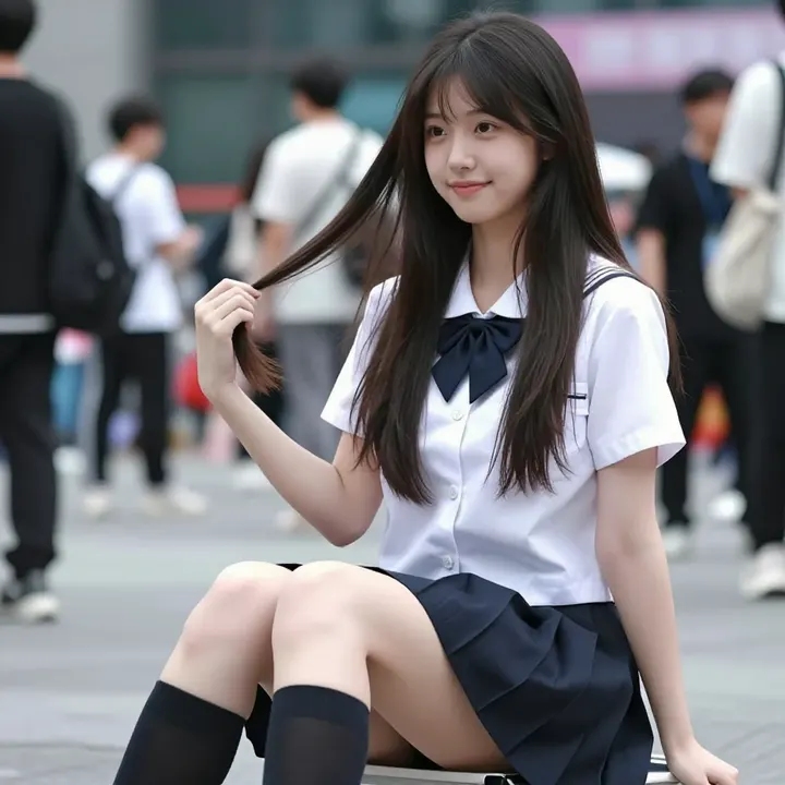 今日份校园风写真主題圖片 0445，杰作，最佳画质，极致细节，照片级写实 , 日常随性街拍风格