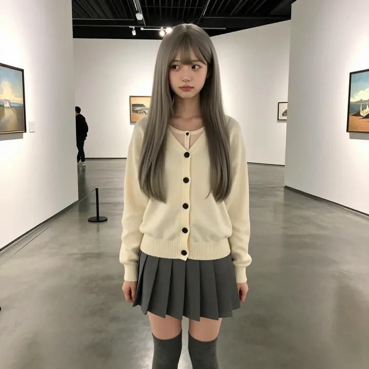 美术馆里的温柔日常主題圖片 0460，杰作，最佳画质，极致细节，照片级写实 , 日系少女感摄影风格