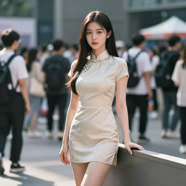旗袍少女的日常主題圖片 0497，杰作，最佳画质，极致细节，照片级写实 , 都市街拍纪实风