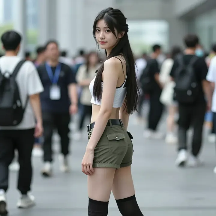 今日份清冷少女感主題圖片 0621，杰作，最佳画质，极致细节，照片级写实 , 漫展现场纪实摄影风格