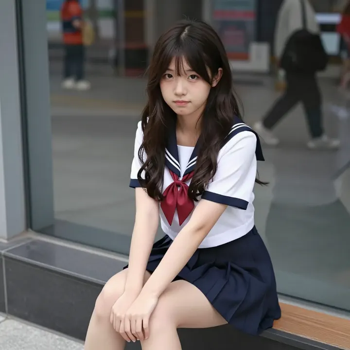 今日份校服少女主題圖片 0757，杰作，最佳画质，极致细节，照片级写实 , 动漫展抓拍风格