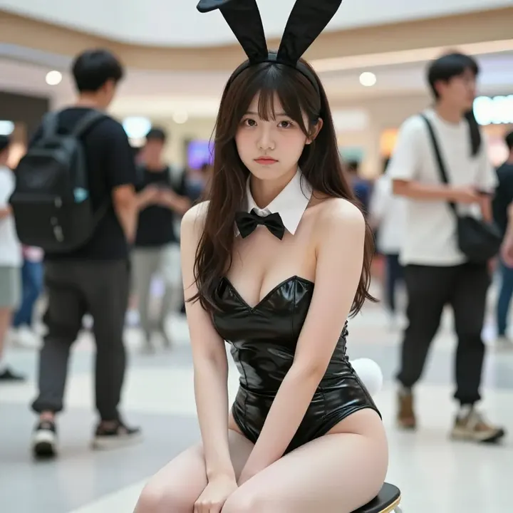 商场偶遇兔女郎主題圖片 0780，杰作，最佳画质，极致细节，照片级写实 , 动漫展抓拍风格