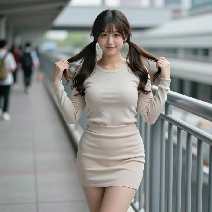 楼梯上的温柔日常主題圖片 0818，杰作，最佳画质，极致细节，照片级写实 , 清透漫展人像风格