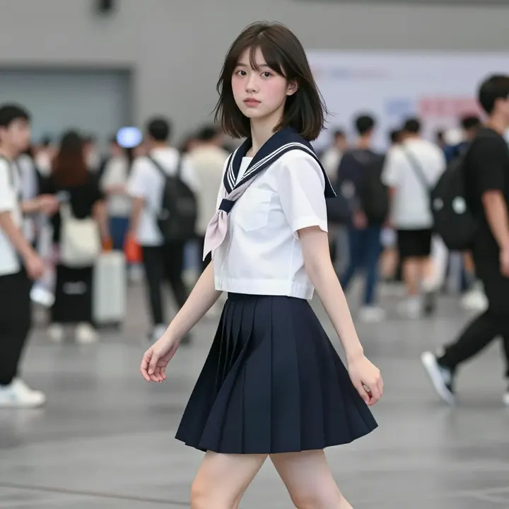 今日份校服少女主題圖片 0824，杰作，最佳画质，极致细节，照片级写实 , 清透空气感写真风格