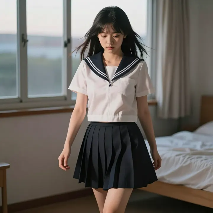 今日份日系校服少女主題圖片 0851，杰作，最佳画质，极致细节，照片级写实 , 柔光角色人像风格