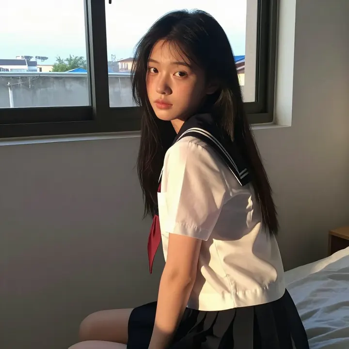 今日份日系校服少女主題圖片 0852，杰作，最佳画质，极致细节，照片级写实 , 柔光角色人像风格